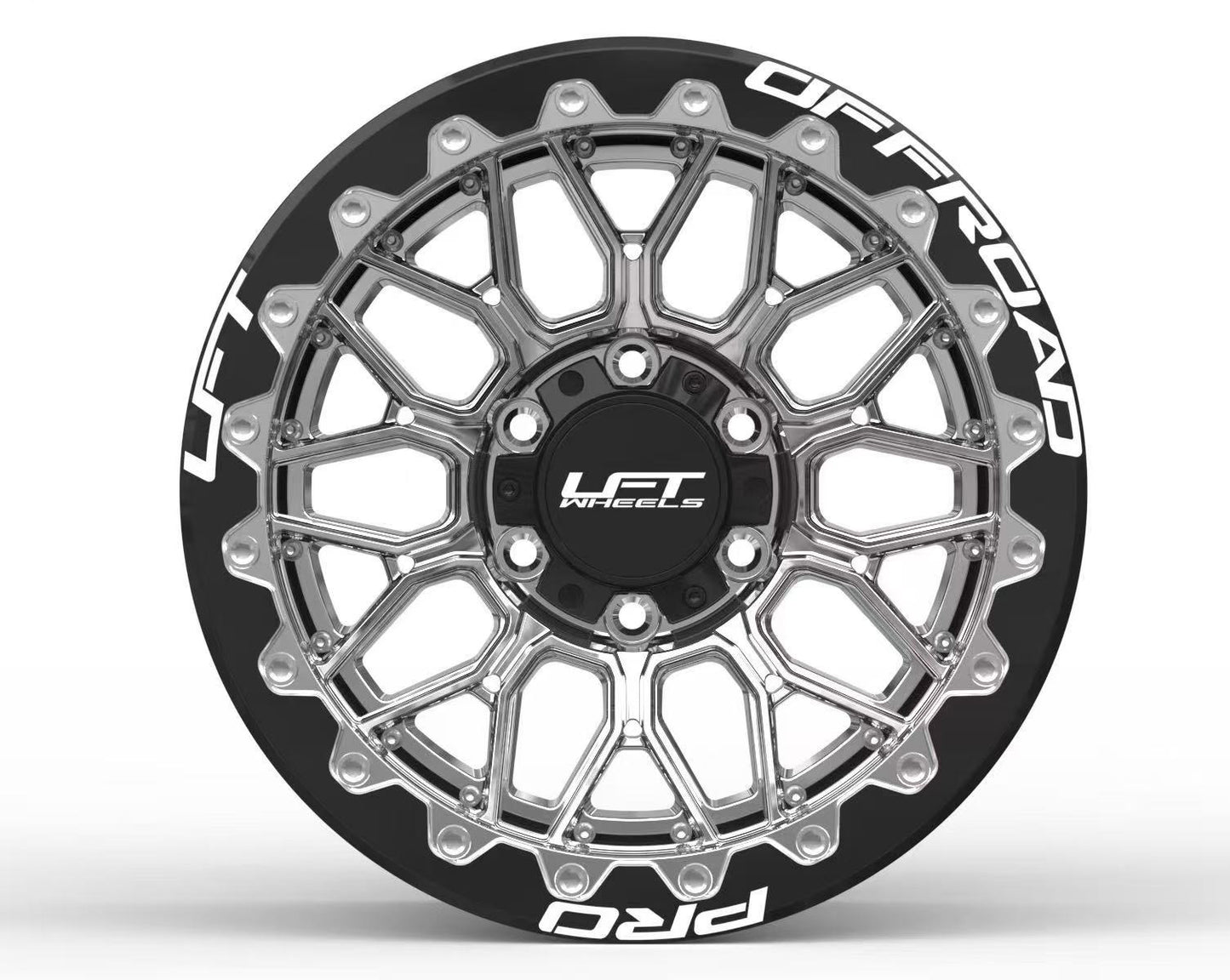 LFT Wheels B2-BILLET Wheel, forged T6061, 17x9 18x9 Front Angle, Polished Black finish
