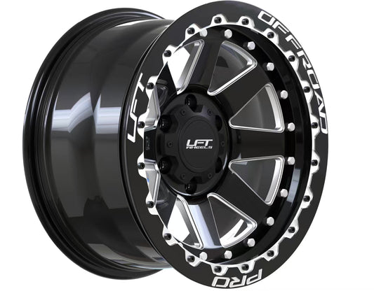 LFT Wheels R1-REBEL Black Polished Offroad Wheel Angled 0 Offset