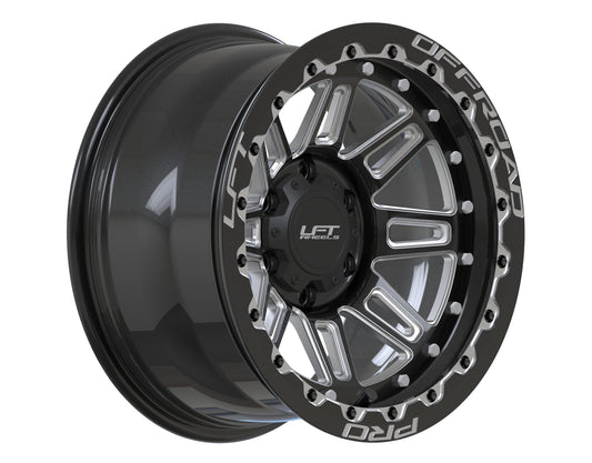 LFT Wheels M1-MOTION Black Polished Offroad Wheel Angled -12 Offset