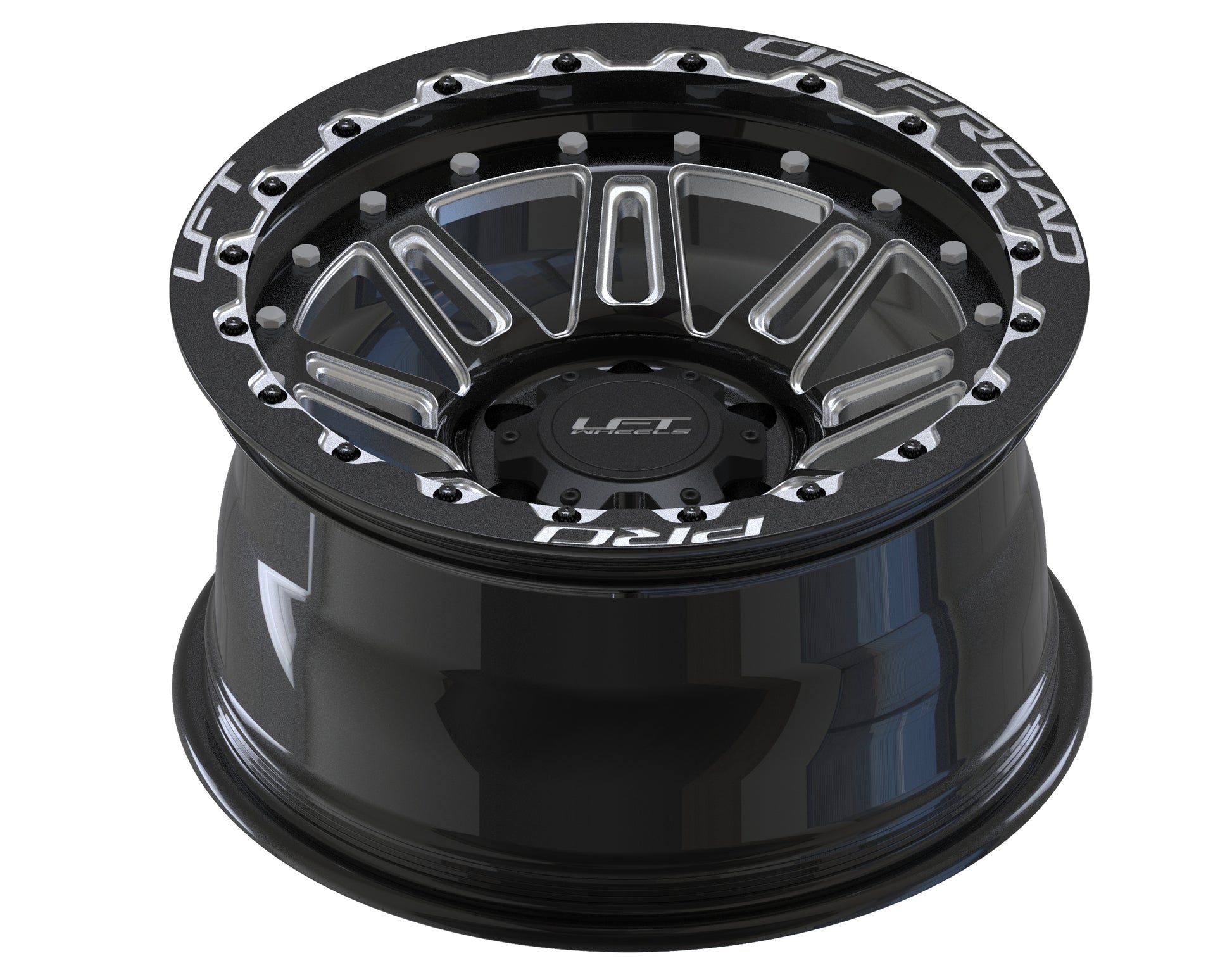 LFT Wheels M1-MOTION Black Polished Offroad Wheel Top -12 Offset