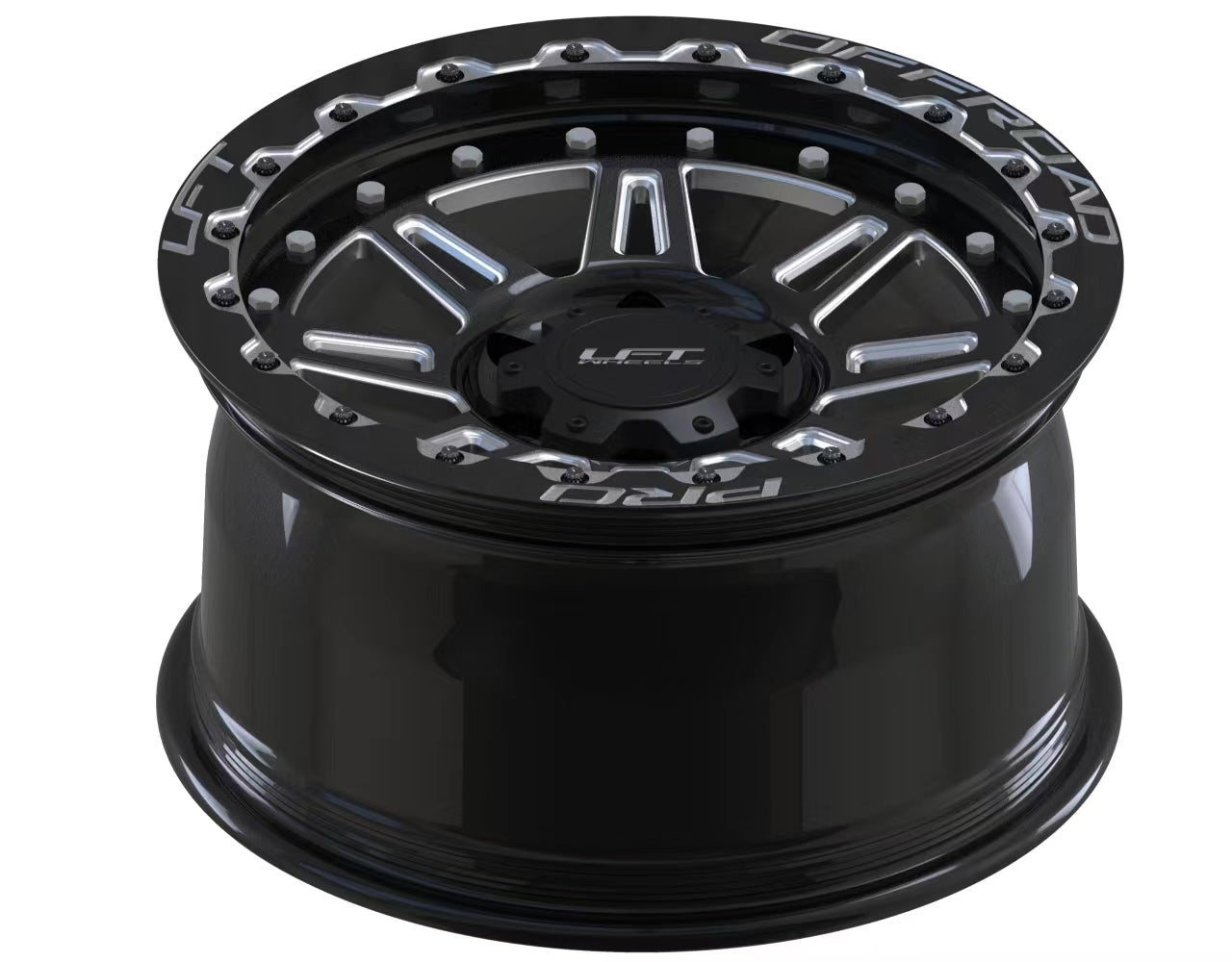 LFT Wheels M1-MOTION Black Polished Offroad Wheel Top +22 Offset