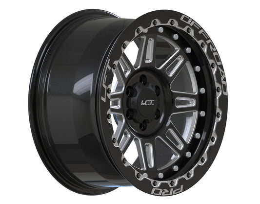 LFT Wheels M1-MOTION Black Polished Offroad Wheel Angled +22 Offset