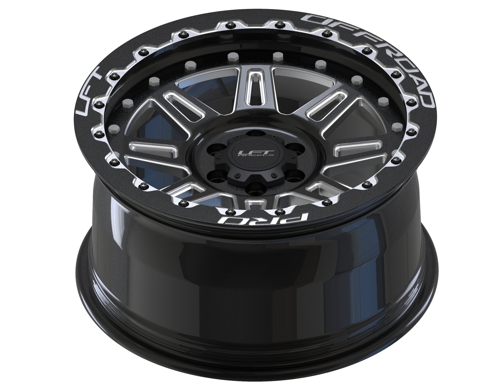 LFT Wheels M1-MOTION Black Polished Offroad Wheel Top +22 Offset