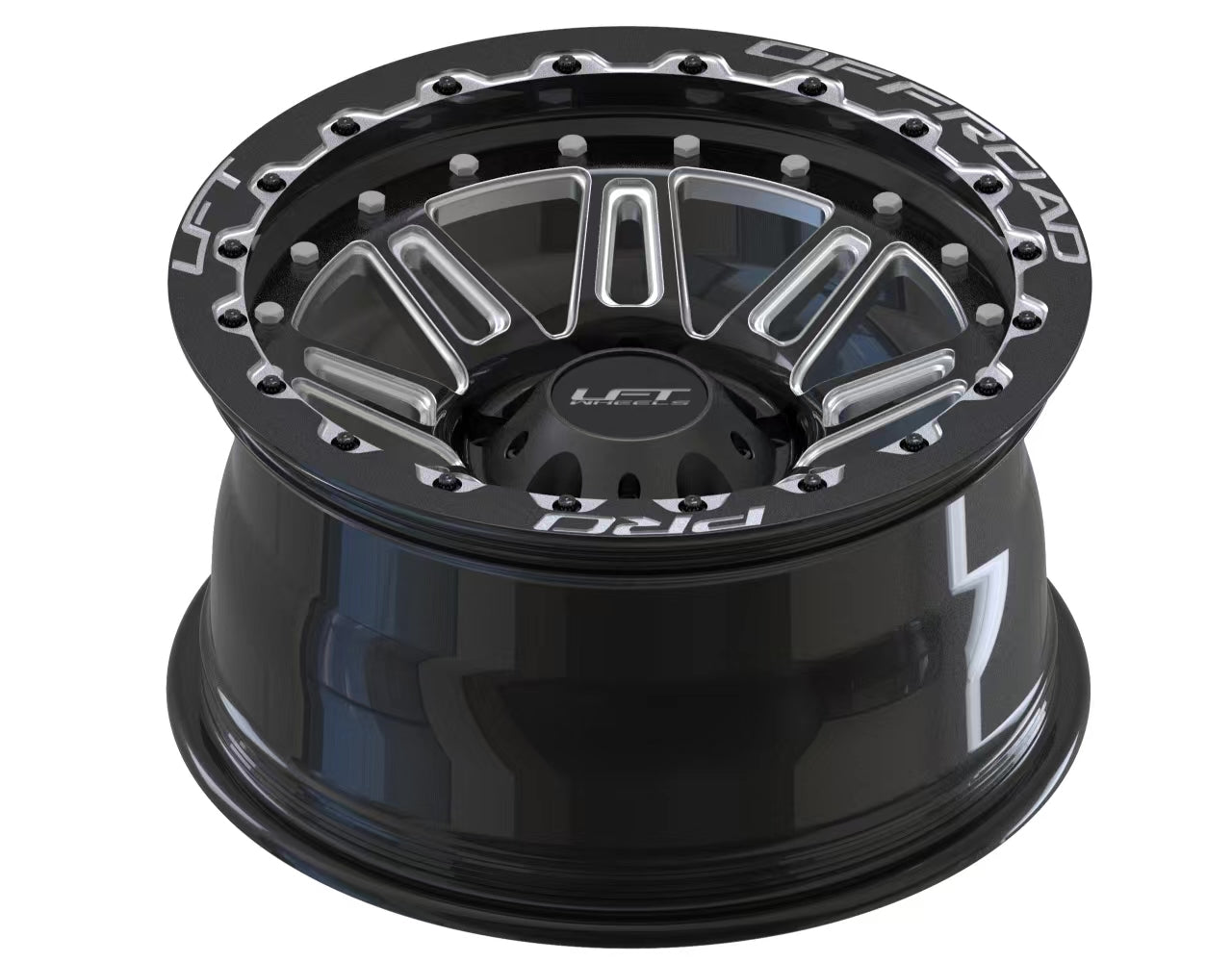 LFT Wheels M1-MOTION Black Polished Offroad Wheel Top -12 Offset