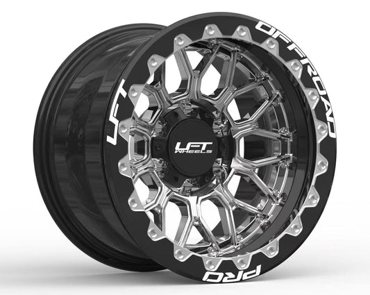 LFT Wheels B2-BILLET Wheel, forged T6061, 17x9 18x9 Angled, Polished Black finish